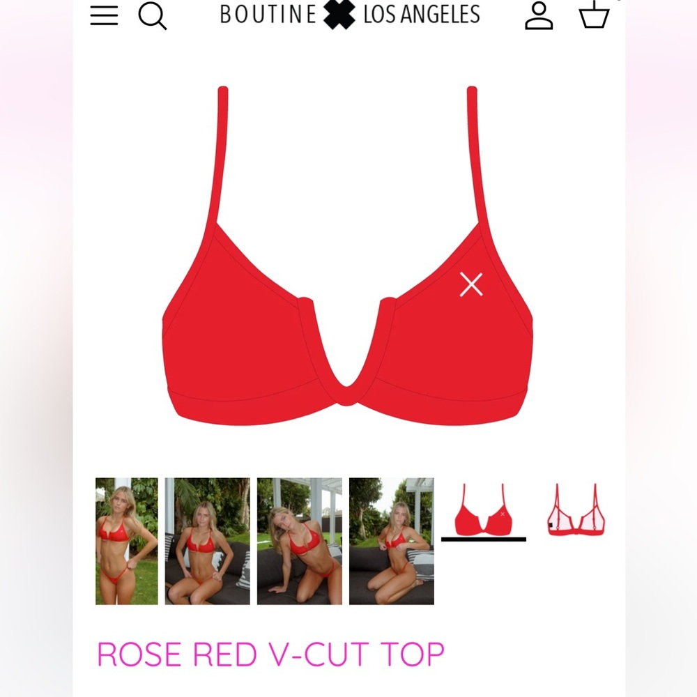 Boutinela deep v red bikini top